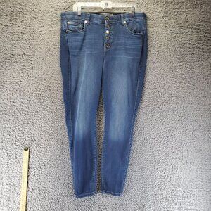 Torrid Jeans Women Size 16R Blue Bombshell Skinny Premium Stretch Button Fly